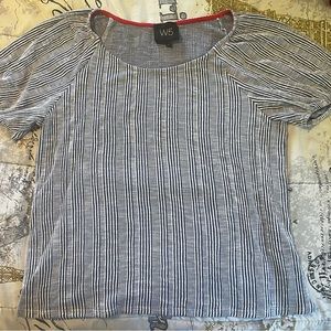 W5 striped blouse, navy blue and white!